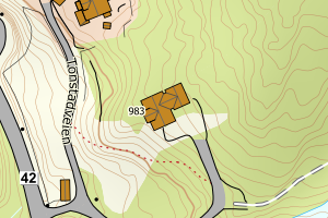 Kartbilde fra WMS-tjeneste av avviket