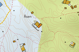Kartbilde fra WMS-tjeneste av avviket