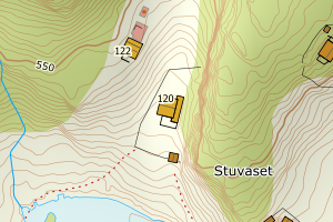 Kartbilde fra WMS-tjeneste av avviket