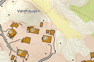 Kartbilde fra WMS-tjeneste av avviket