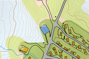 Kartbilde fra WMS-tjeneste av avviket