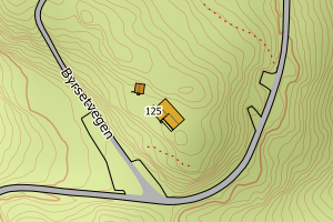 Kartbilde fra WMS-tjeneste av avviket