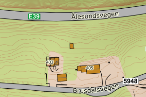 Kartbilde fra WMS-tjeneste av avviket