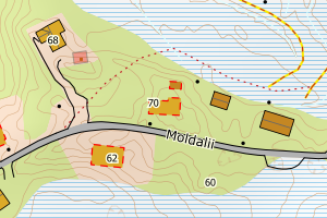 Kartbilde fra WMS-tjeneste av avviket