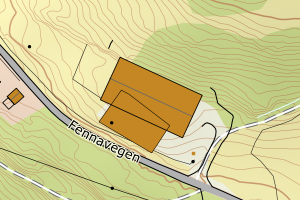 Kartbilde fra WMS-tjeneste av avviket
