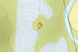 Kartbilde fra WMS-tjeneste av avviket