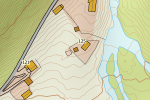 Kartbilde fra WMS-tjeneste av avviket