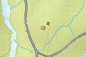 Kartbilde fra WMS-tjeneste av avviket