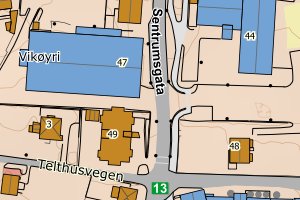 Kartbilde fra WMS-tjeneste av avviket