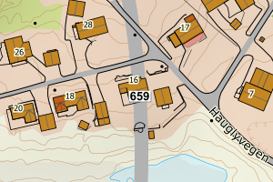 Kartbilde fra WMS-tjeneste av avviket