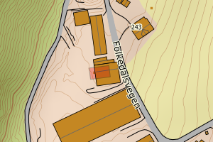 Kartbilde fra WMS-tjeneste av avviket