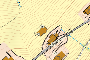 Kartbilde fra WMS-tjeneste av avviket