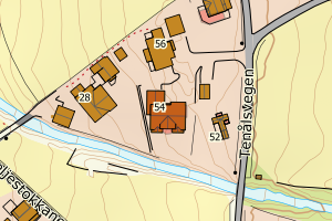 Kartbilde fra WMS-tjeneste av avviket