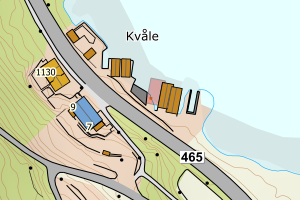 Kartbilde fra WMS-tjeneste av avviket