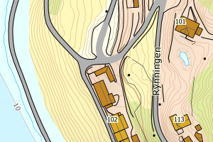 Kartbilde fra WMS-tjeneste av avviket