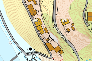 Kartbilde fra WMS-tjeneste av avviket