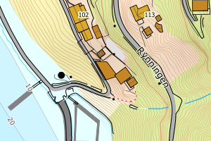 Kartbilde fra WMS-tjeneste av avviket