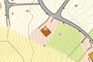 Kartbilde fra WMS-tjeneste av avviket