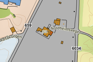 Kartbilde fra WMS-tjeneste av avviket