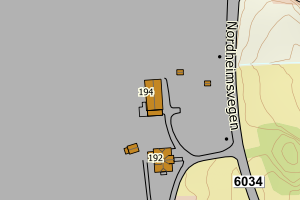 Kartbilde fra WMS-tjeneste av avviket