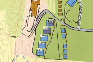 Kartbilde fra WMS-tjeneste av avviket