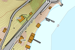 Kartbilde fra WMS-tjeneste av avviket