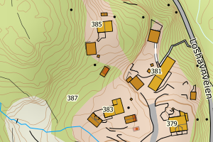Kartbilde fra WMS-tjeneste av avviket