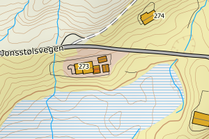 Kartbilde fra WMS-tjeneste av avviket