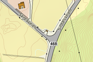 Kartbilde fra WMS-tjeneste av avviket