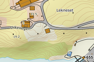 Kartbilde fra WMS-tjeneste av avviket