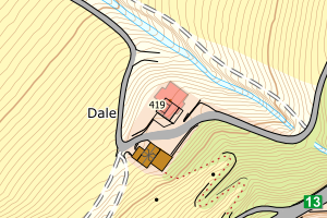 Kartbilde fra WMS-tjeneste av avviket