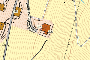 Kartbilde fra WMS-tjeneste av avviket