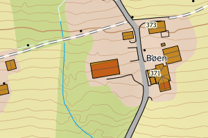 Kartbilde fra WMS-tjeneste av avviket