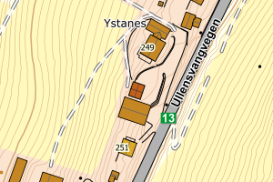 Kartbilde fra WMS-tjeneste av avviket