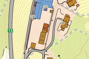 Kartbilde fra WMS-tjeneste av avviket