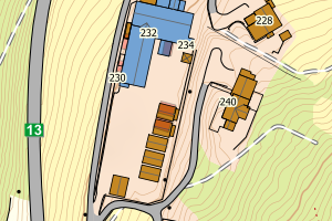 Kartbilde fra WMS-tjeneste av avviket