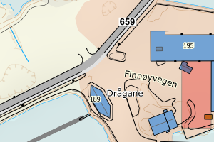 Kartbilde fra WMS-tjeneste av avviket