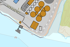 Kartbilde fra WMS-tjeneste av avviket