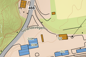 Kartbilde fra WMS-tjeneste av avviket