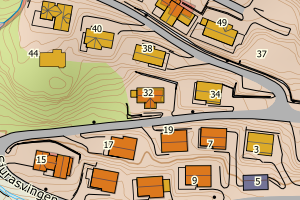 Kartbilde fra WMS-tjeneste av avviket