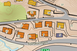 Kartbilde fra WMS-tjeneste av avviket