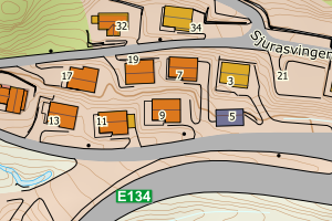 Kartbilde fra WMS-tjeneste av avviket