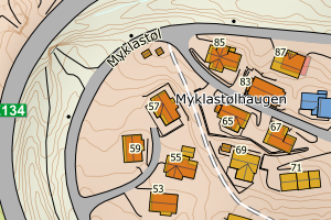 Kartbilde fra WMS-tjeneste av avviket