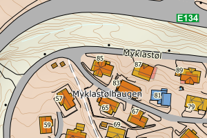 Kartbilde fra WMS-tjeneste av avviket