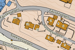 Kartbilde fra WMS-tjeneste av avviket