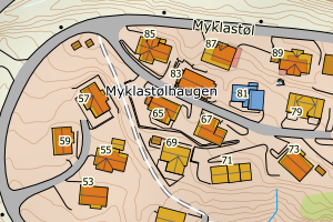 Kartbilde fra WMS-tjeneste av avviket