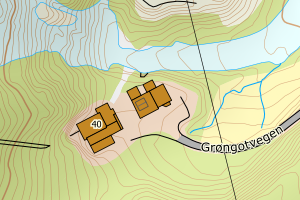 Kartbilde fra WMS-tjeneste av avviket