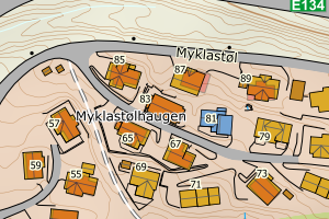 Kartbilde fra WMS-tjeneste av avviket