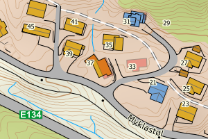 Kartbilde fra WMS-tjeneste av avviket