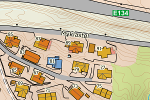 Kartbilde fra WMS-tjeneste av avviket